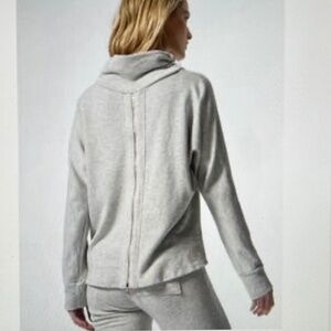 N:PHILANTHROPY Helix Open Back French Terry Turtleneck Sweatshirt Gray Sz L